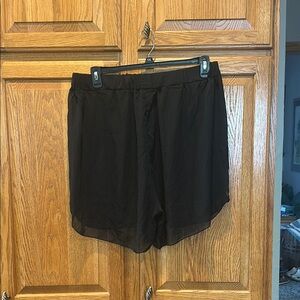 Black Sheer Overlay Shorts